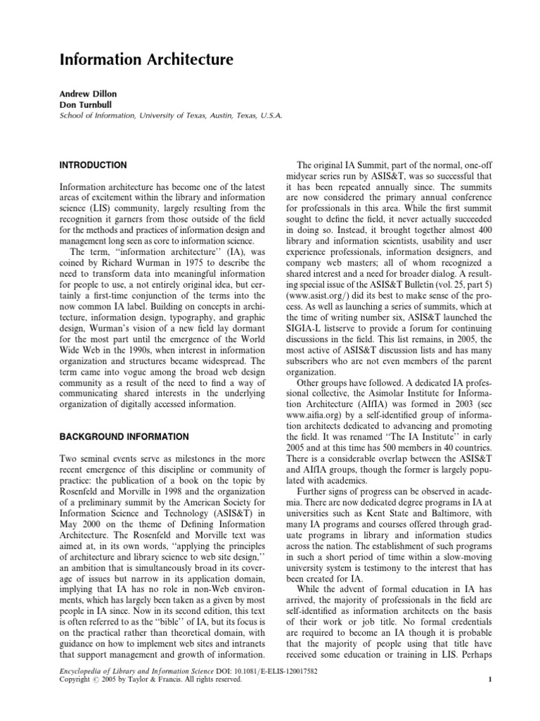 Information Architecture | PDF