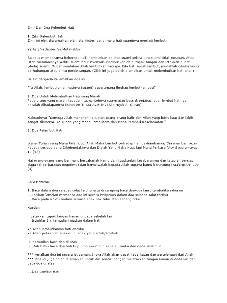 Baca Doa Ini Agar Hati Seseorang Yang Keras Menjadi Lembut Kembali Dengan Ayat Ini My Info Maya