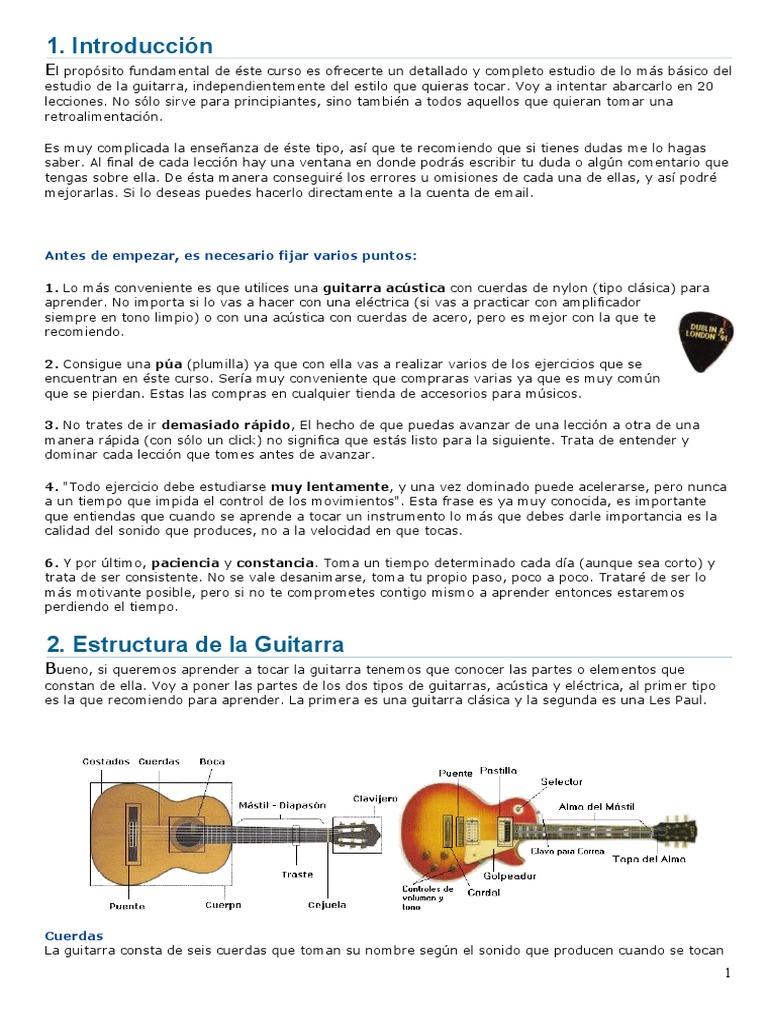 Curso Básico de Guitarra para Principiantes | PDF | Guitarras | Acorde ...