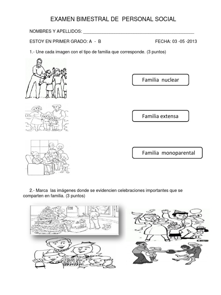 Examen Bimestral de Personal Social | PDF | María, madre de Jesús | Jesús