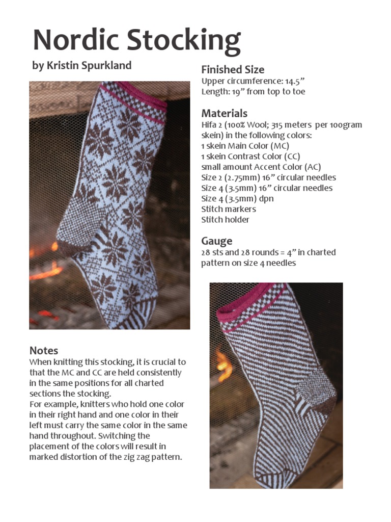 Nordic Christmas Stocking | PDF | Knitting | Needlework