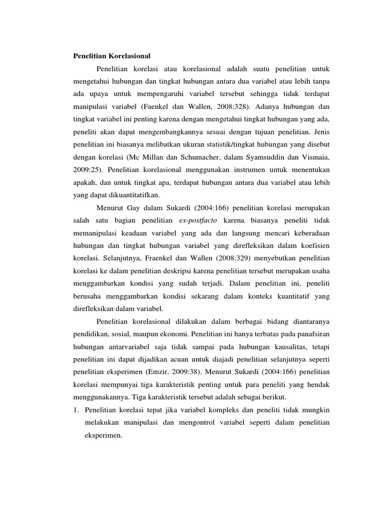 Penelitian Korelasional