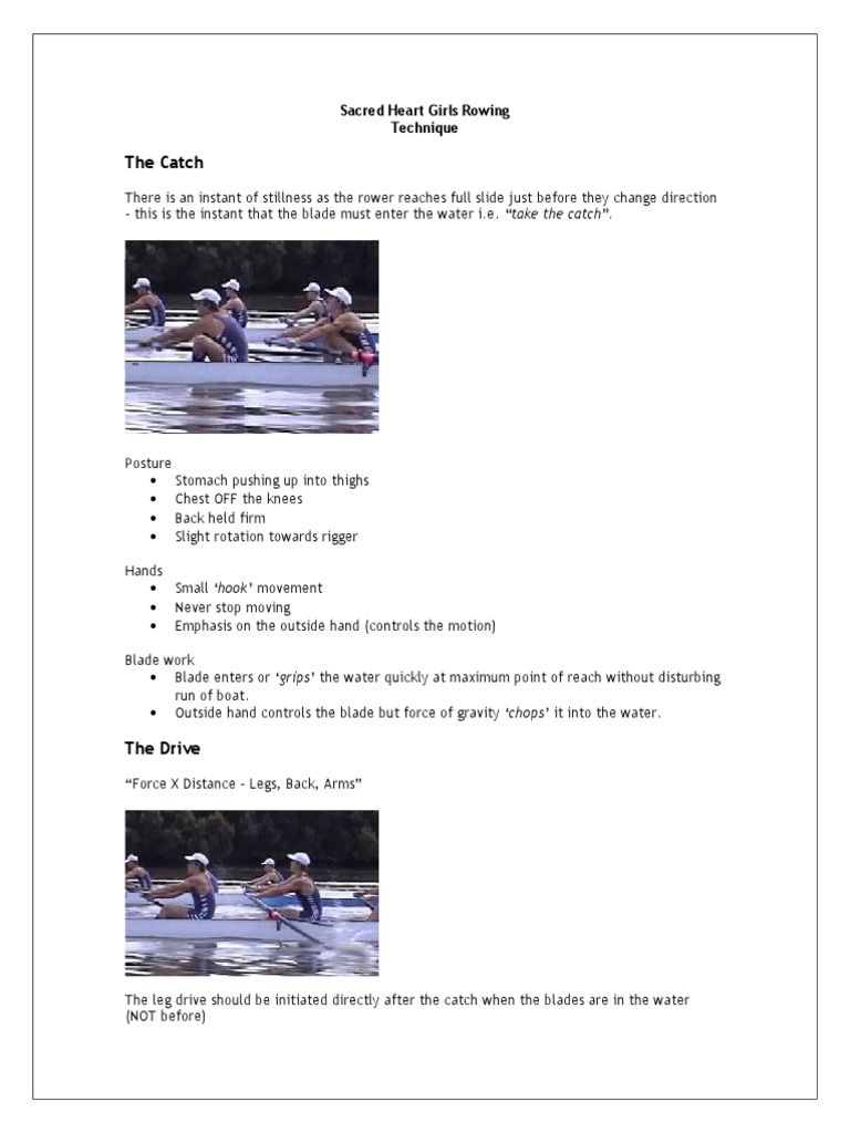 The Catch: Sacred Heart Girls Rowing Technique | PDF | Rowing (Sport ...