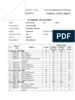 Academic Transcript Quy