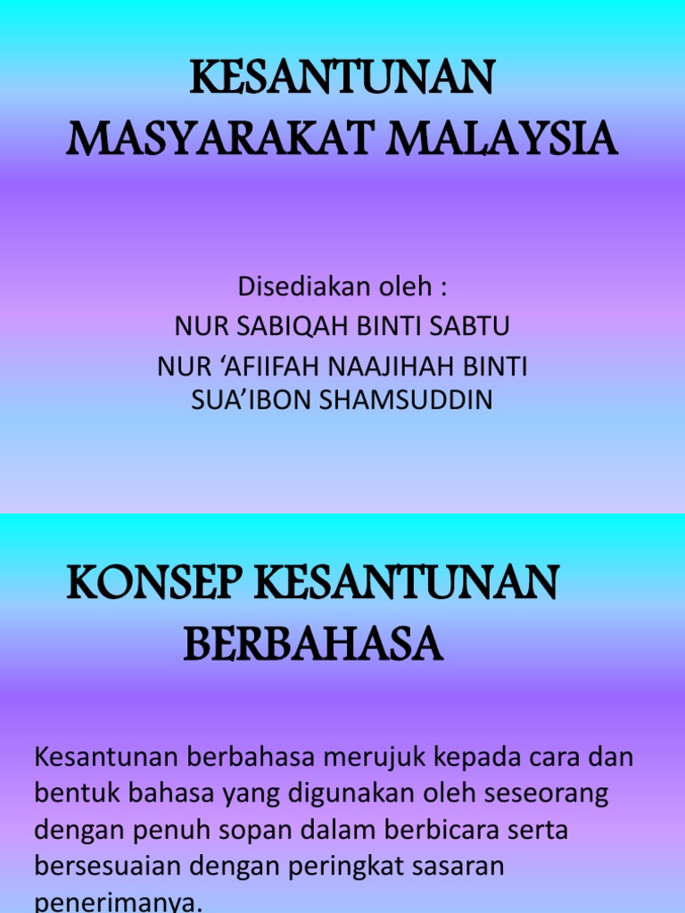 Kesantunan Masyarakat Malaysia Pdf