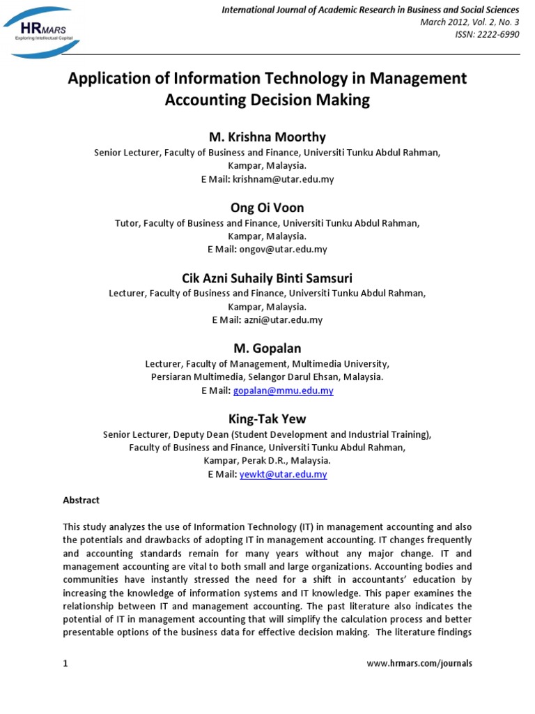 Accounting Journal Management Accounting Accounting