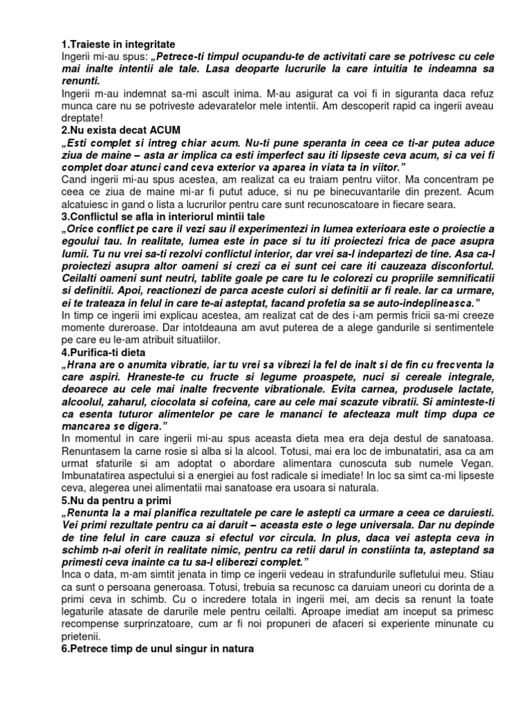 10 Lectii de La Ingeri | PDF