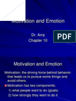 Motivation and Emotion: Dr. Arra