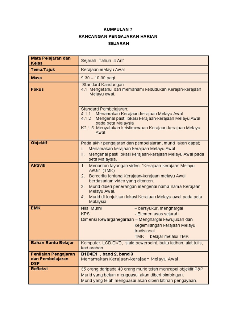 Rph Sejarah Tahun 4 Arif Pdf