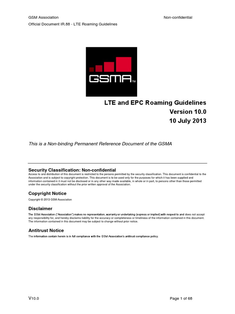 IR.88-v10.0 LTE and EPC Roaming Guidelines | PDF | Technology & Engineering