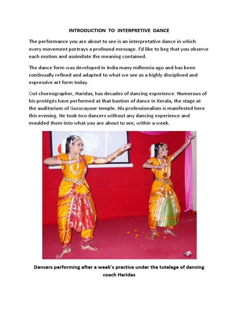 Introduction to Interpretive Dance | PDF | Dances | Entertainment