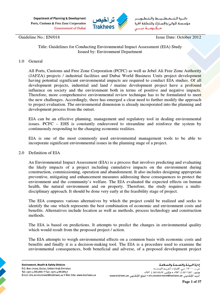EIA Guidelines for Project Development | PDF | Environmental Impact ...