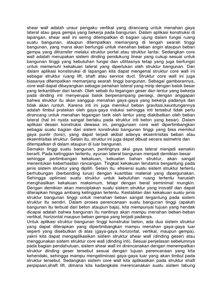 Perbandingan Shear Wall dan Core Wall | PDF | Seni | Sains & Matematika