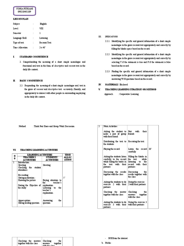Contoh Soal Fill In The Blank Recount Text Contoh Soal