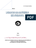 Hartoto Bab III Landasan Dan Asas Asas Pendidikan Serta Penerapannya