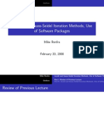 Jacobi and Gauss-Seidel Iteration Methods, Use of Software Packages