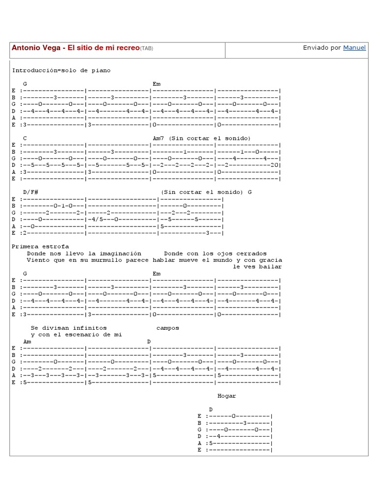 El Sitio de Mi Recreo Antonio Vega