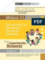 Mód. III - Sesión 1 - Reconociendo Las Necesidades Educativas Especiales.