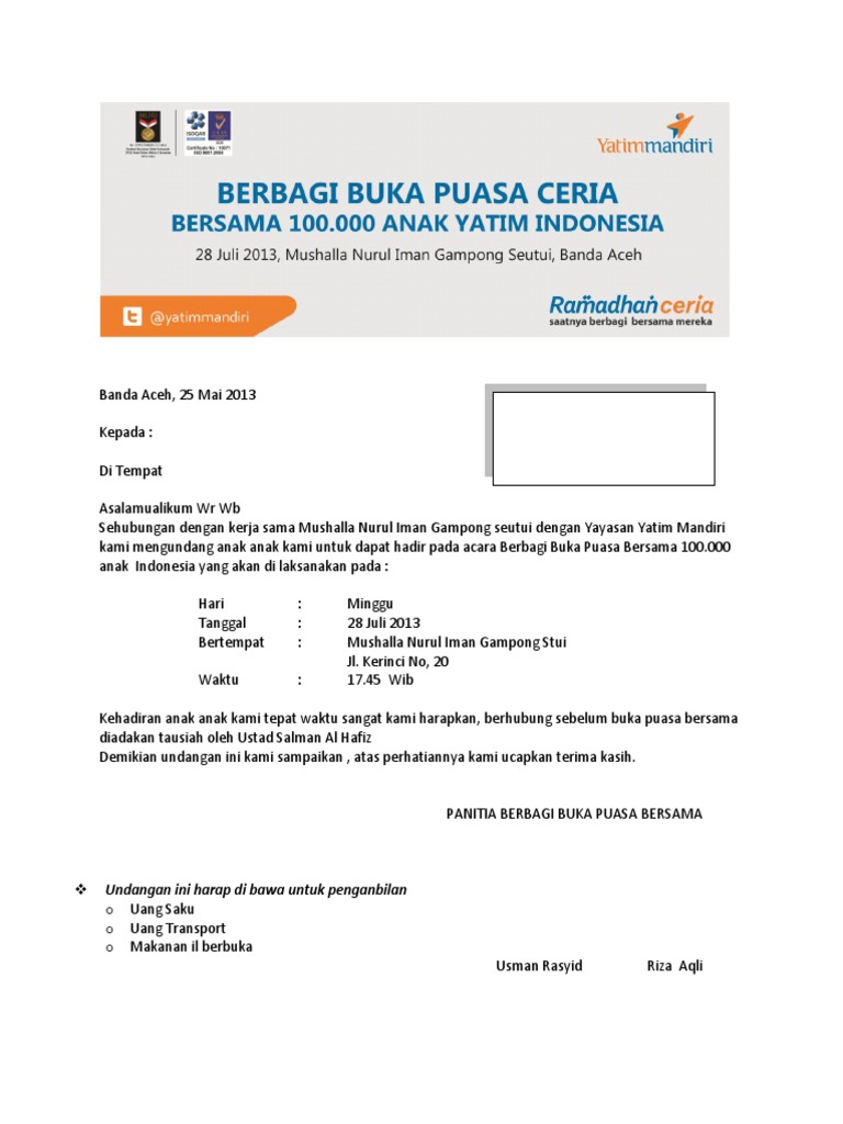 Undangan Anak Yatim