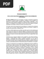 Pronunciamiento Por Igualdad de Derechos - 16.Set.2013