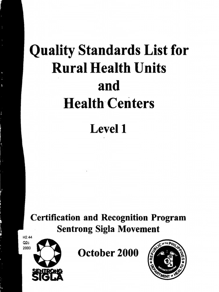 Sentrong Sigla Movement Quality Standards | PDF | Diarrhea | Micronutrient
