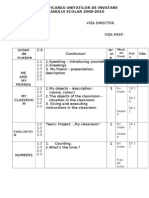 Planificarea Unitatilor de Invatare ANULUI SCOLAR 2009-2010: Mod. de Eval. Dat A