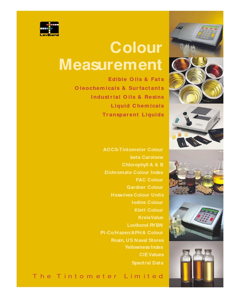 General Catalogue Tintometer Lovibond Oilsfats Color Calibration