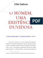 DELEUZE, Gilles - O homem, uma existência duvidosa (sobre as palavras e as coisas de Foucault)