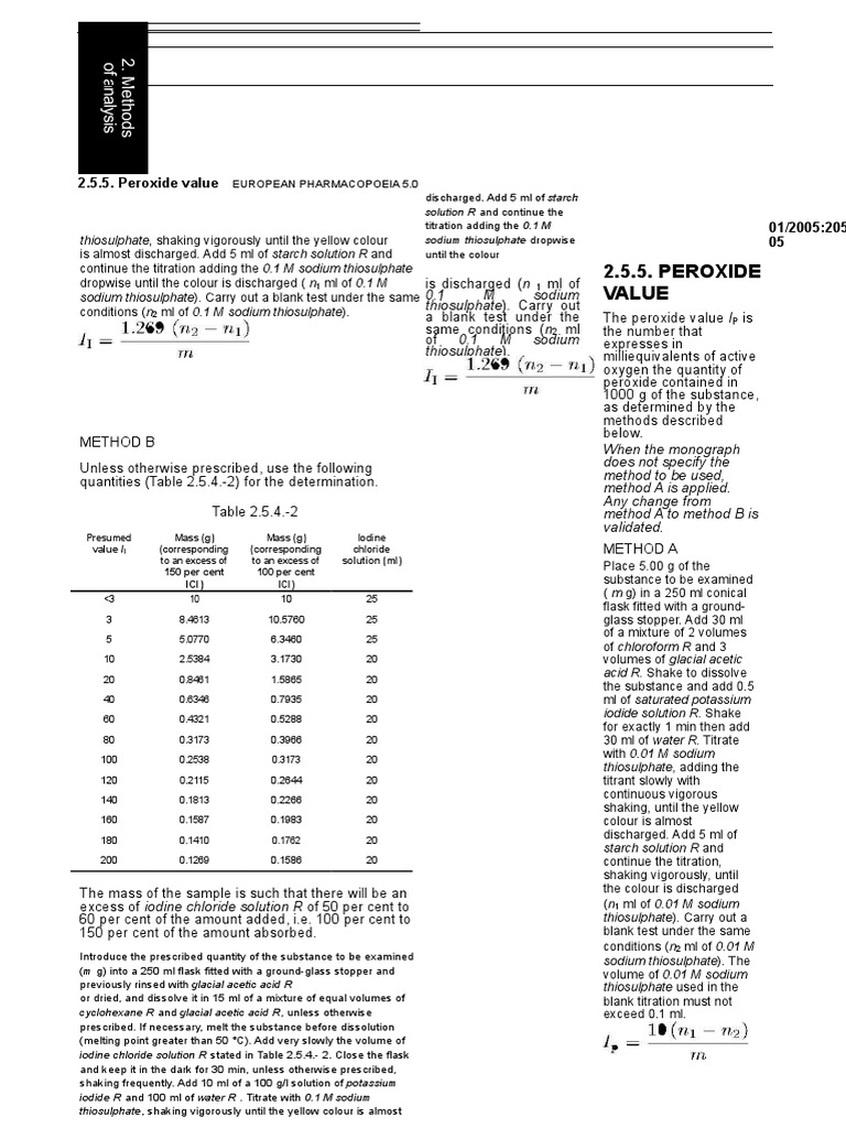 2.5.5. Peroxide Value Titration Chemistry