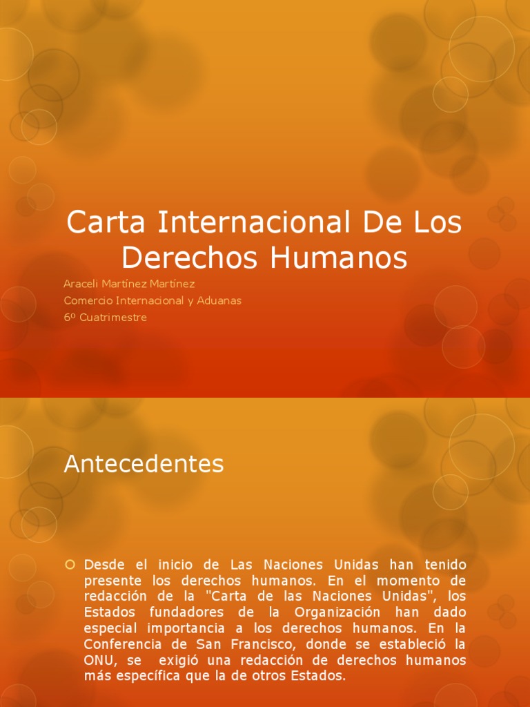 Carta Internacional de Los Derechos Humanos Naciones Unidas