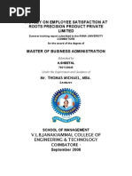 Download Employees Satisfaction at ROOTS PRECISION PRODUCTS PVT LTD COIMBATORE by sheetal_shinde SN16892624 doc pdf