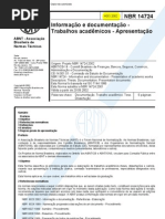 abnt nbr 14724 Trabalhos acadêmicos - apresentação