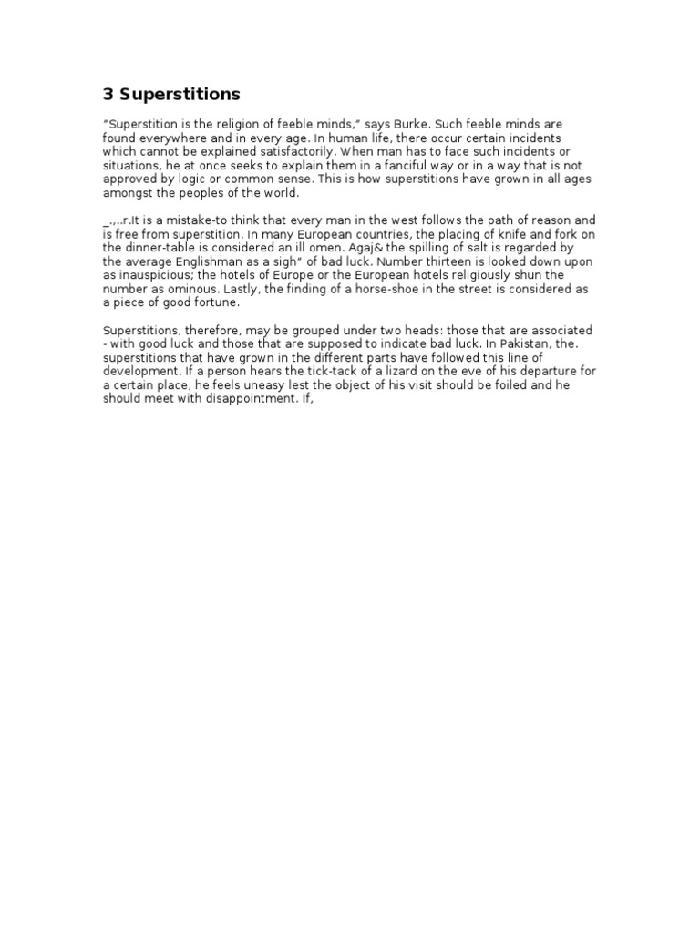 Superstition essay 100 words image