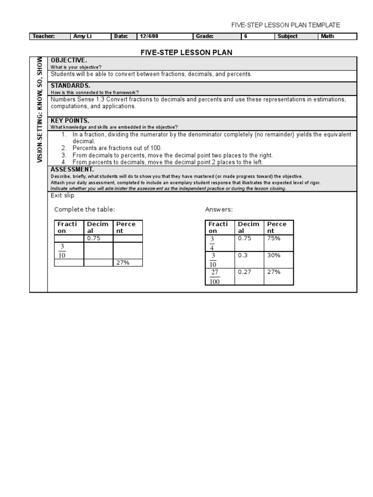 Converting Fractions, Decimals, Percents | PDF | Decimal | Fraction ...