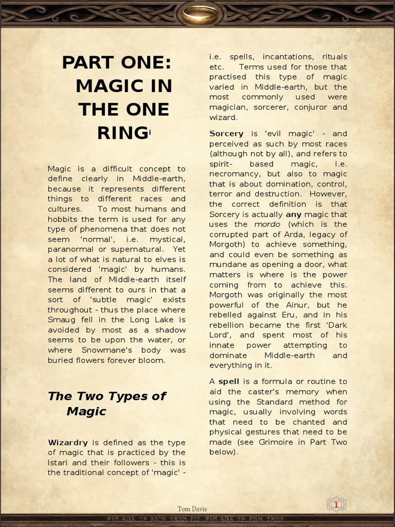 Magic in Middle-Earth Version 2 | PDF | Magic (Paranormal) | Middle Earth
