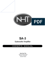 SA-3 Subwoofer Amplifier Owner's Manual