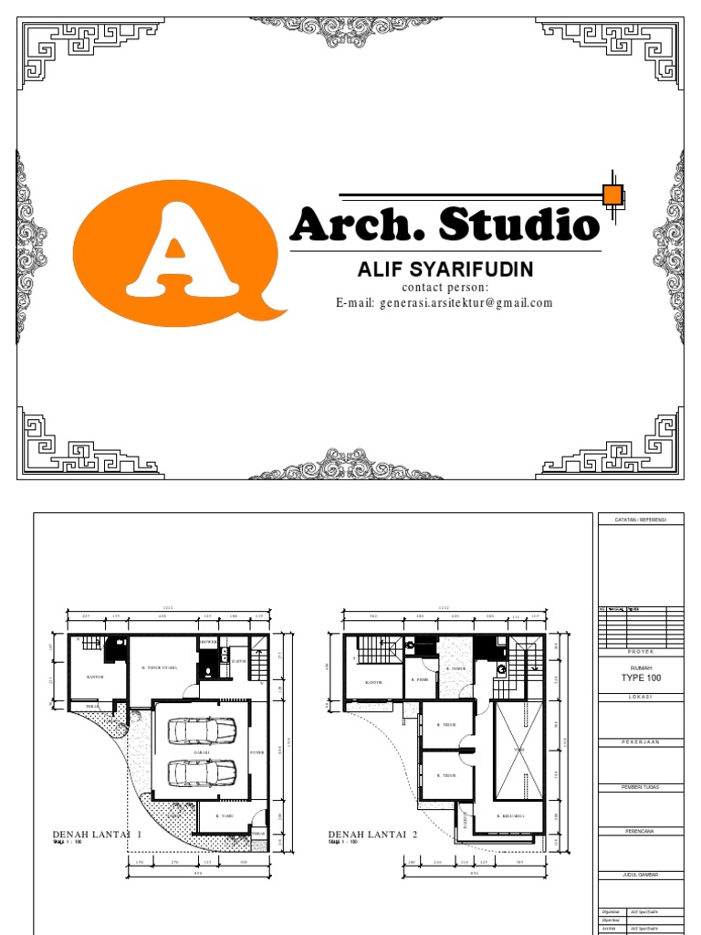 Gambar DTP Rumah Type 100 | PDF Denah Rumah Type 100 2 Lantai Gambar DTP Rumah Type 100 | PDF - Denah Rumah Type 100 2 Lantai
