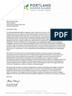 Portland Business Alliance Uber Letter