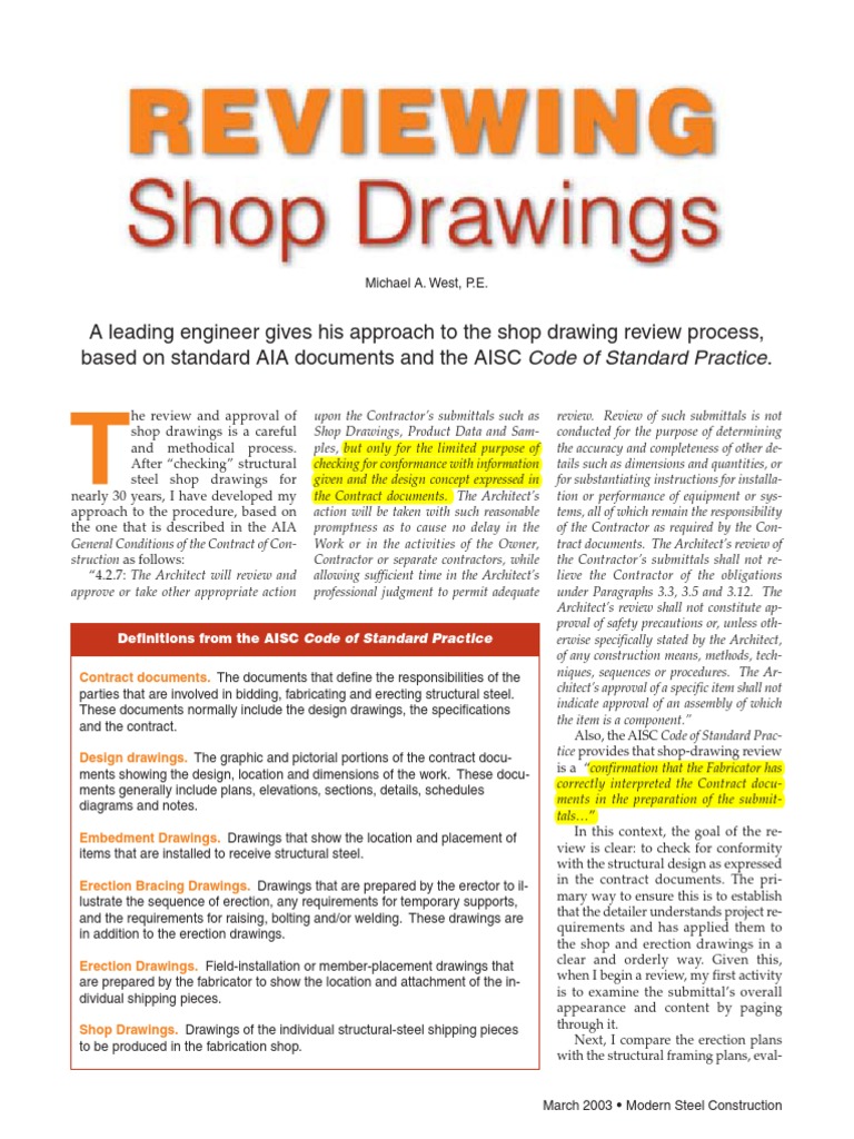 Reviewing Shop Drawings PDF Engineering Industries