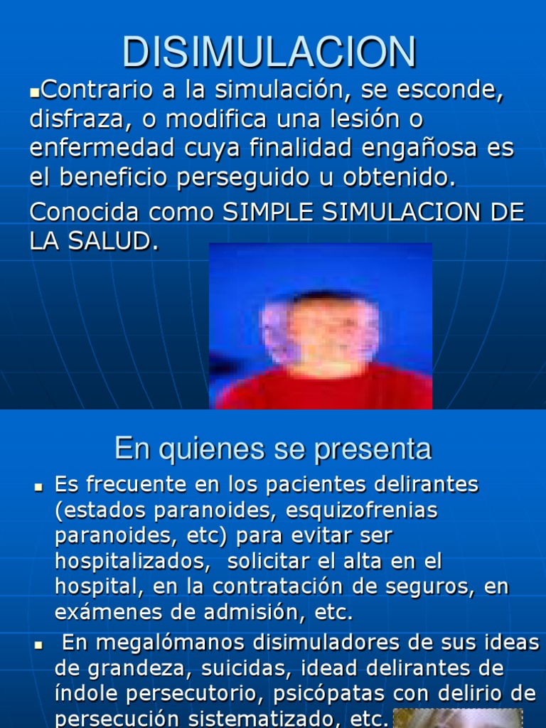 DISIMULACION | PDF | Engaño | Psiquiatría