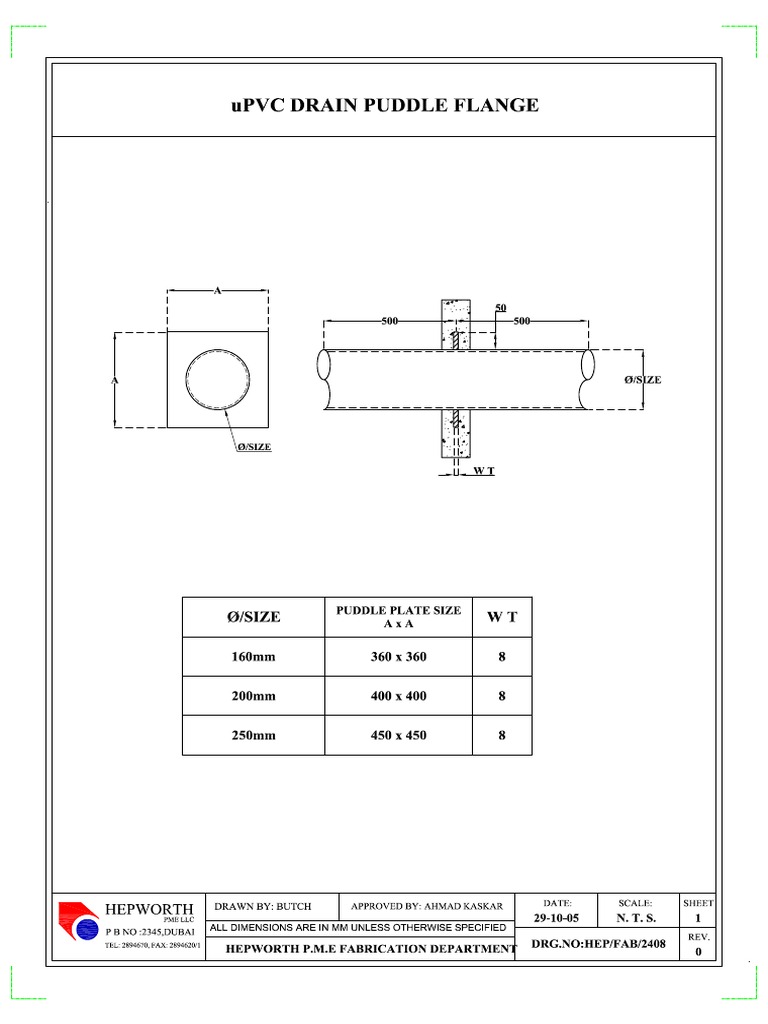 2408 - uPVC Drain Puddle Flange | PDF