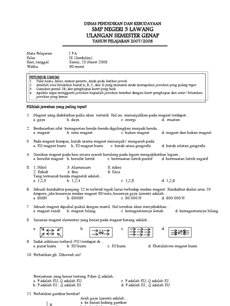0708 Uas Genap Ipa Kelas 9