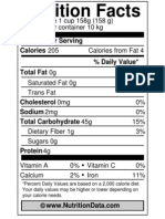Nutrition Facts Label PDF
