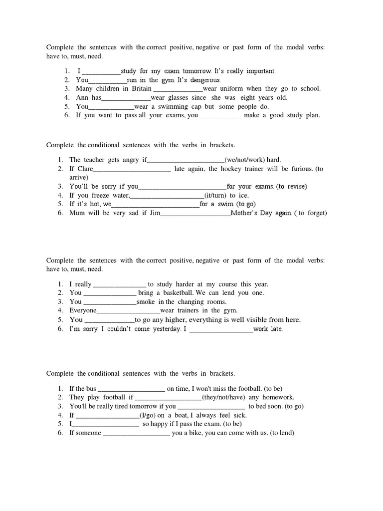 Complete the Sentences With the Correct Answer