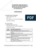 Tentative Schedule, 3rd Indonesian Iron and Steel Conference 2013