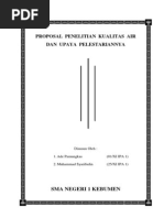 Download PROPOSAL  PENELITIAN  KUALITAS  AIRdocx by Zaenul Akbar Santoso SN169065751 doc pdf