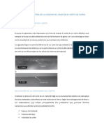 Parametros de Control de La Calidad Del Laser en El Corte de Vidrio