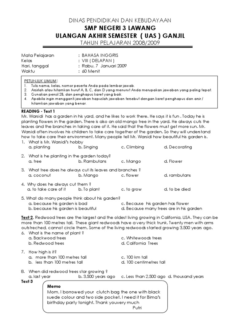 0809 Uas Ganjil Bahasa Inggris Kelas 8 Ferry Ships