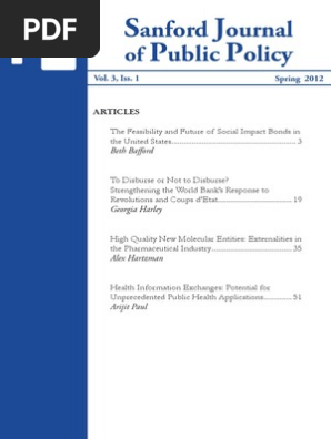 Sanford Journal of Public Policy - Volume 3 No. 1