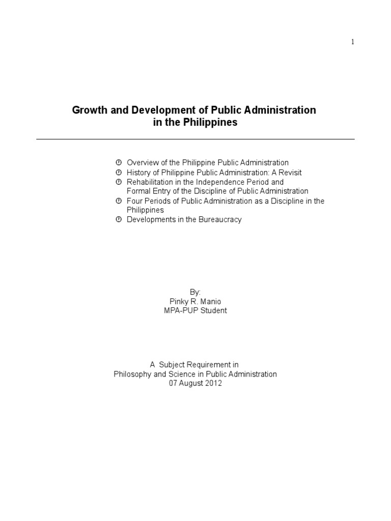 Evolution of Public Administration in the Philippines | PDF | Public ...